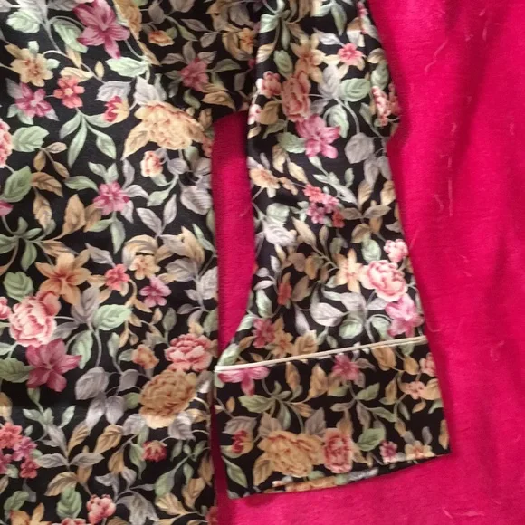 Dior Floral Silk Maxi Dress - Black and Pink